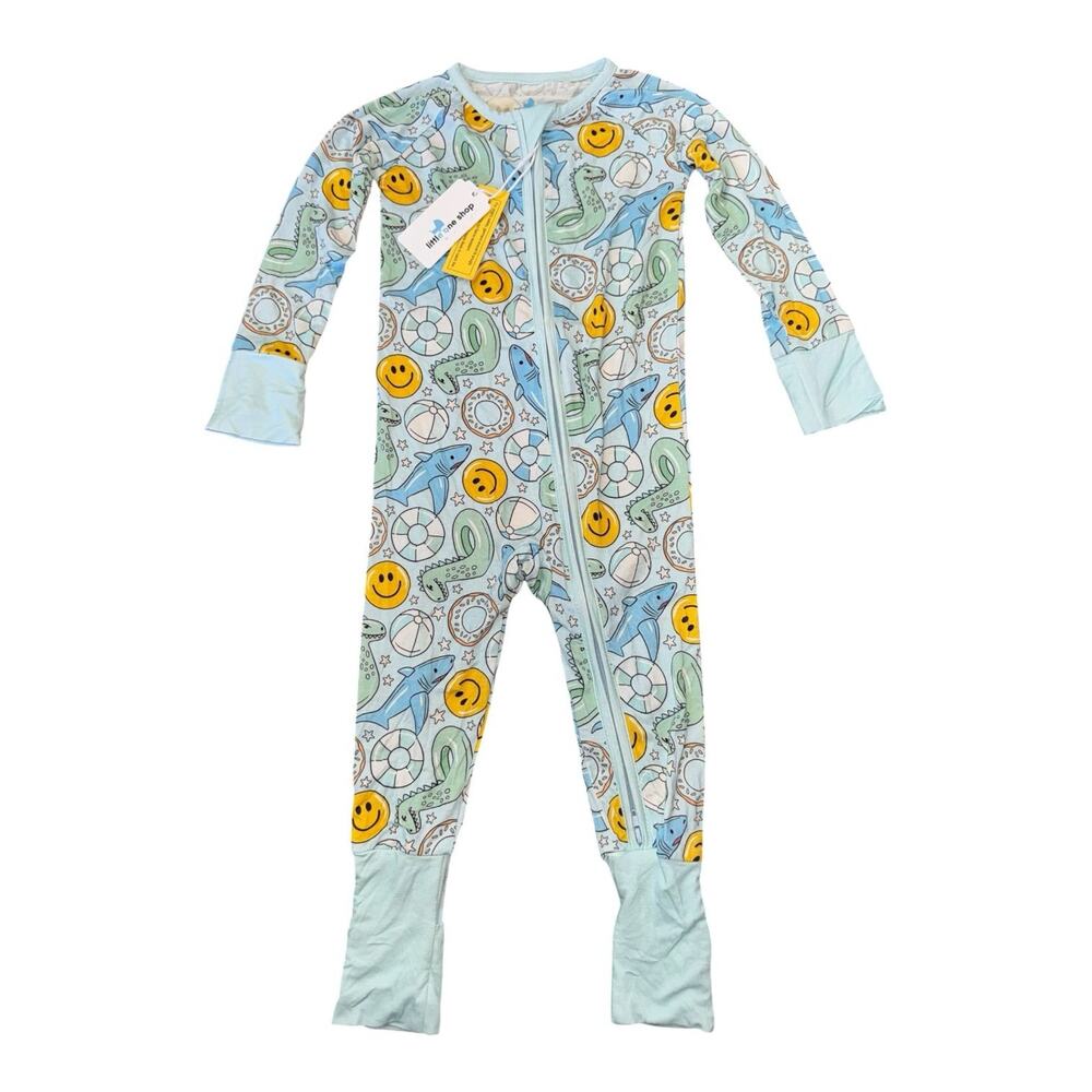 Little One Shop Bamboo Convertible Sleeper NWT 12-18M Shark Smiley Beach Zip